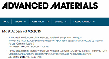 Most Viewed Article in Advanced Materials